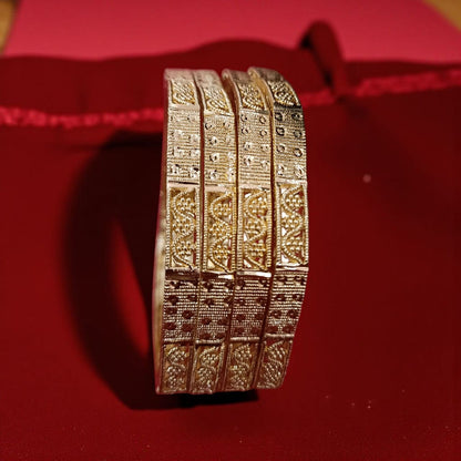 Traditional Gold Plated Indian Bangles - 4 Pieces