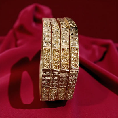 Traditional Gold Plated Indian Bangles - 4 Pieces