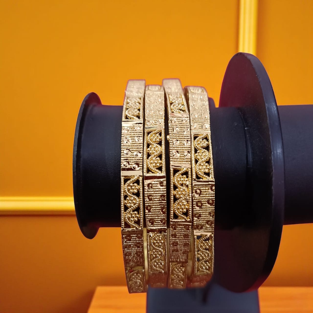 Traditional Gold Plated Indian Bangles - 4 Pieces