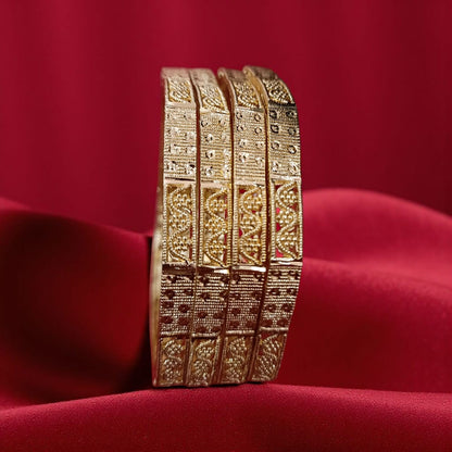 Traditional Gold Plated Indian Bangles - 4 Pieces