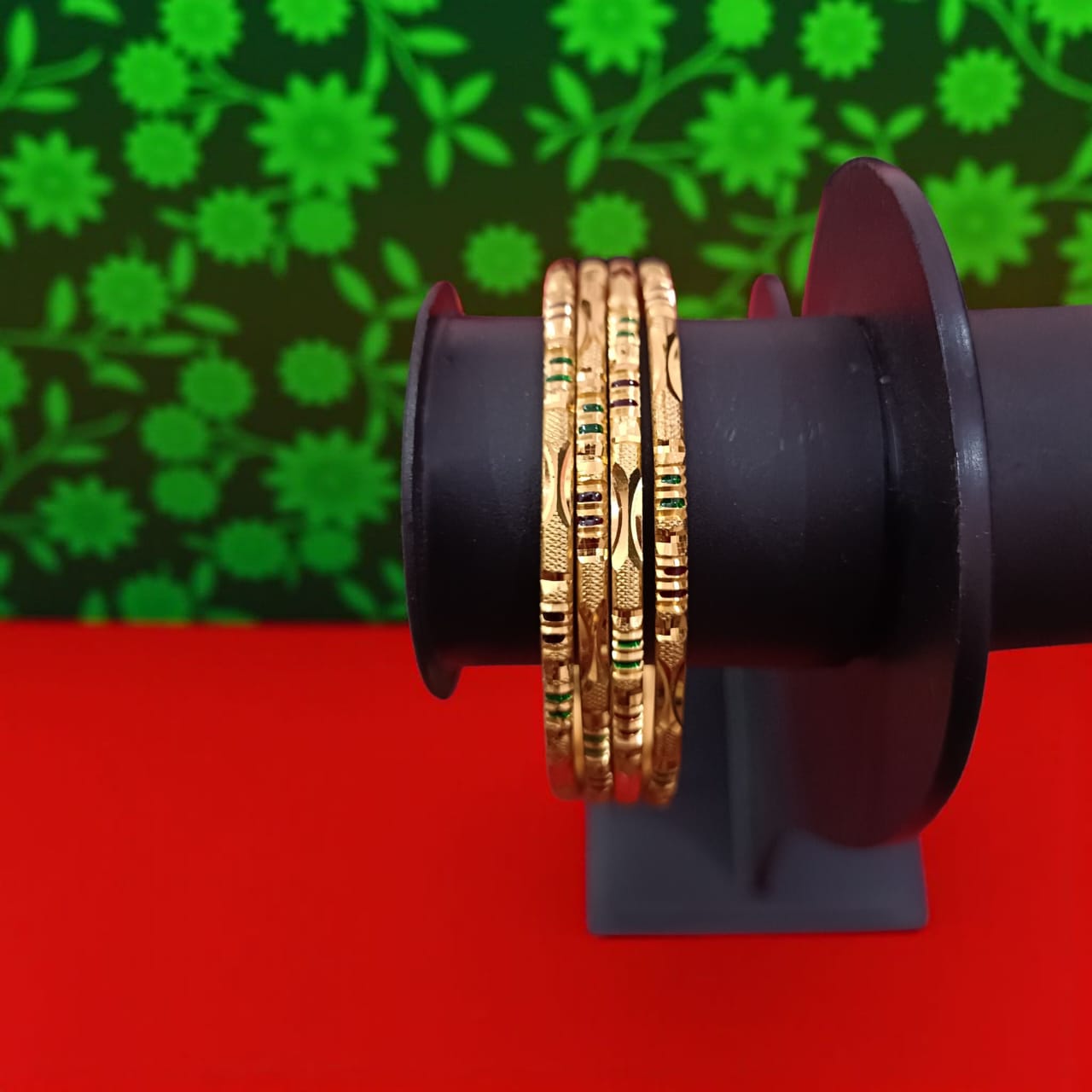 Combo of 3 Pairs Gold-Plated Designer Bangles (4 Bangles in Each Pair) – Traditional & Elegant