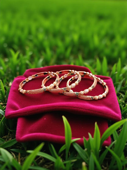 Elegant Gold Plated Bangles for Women – Set of 4