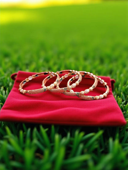 Elegant Gold Plated Bangles for Women – Set of 4