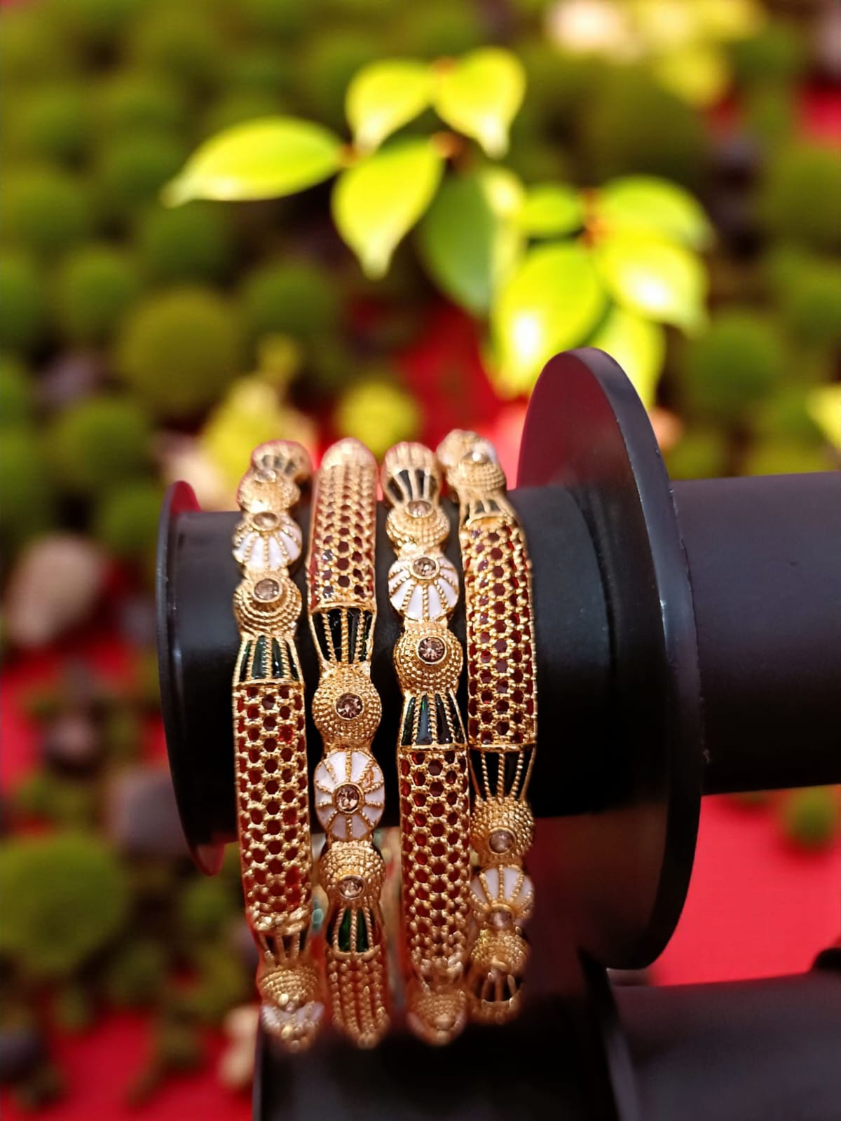 Elegant Gold Plated Bangles for Women – Set of 4