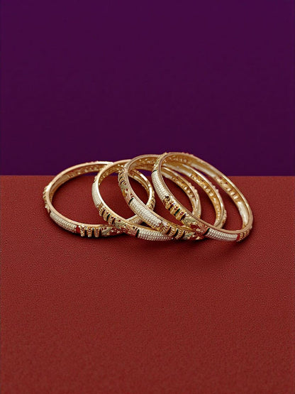 Fancy Gold Plated Indian Bangles - Set of 4