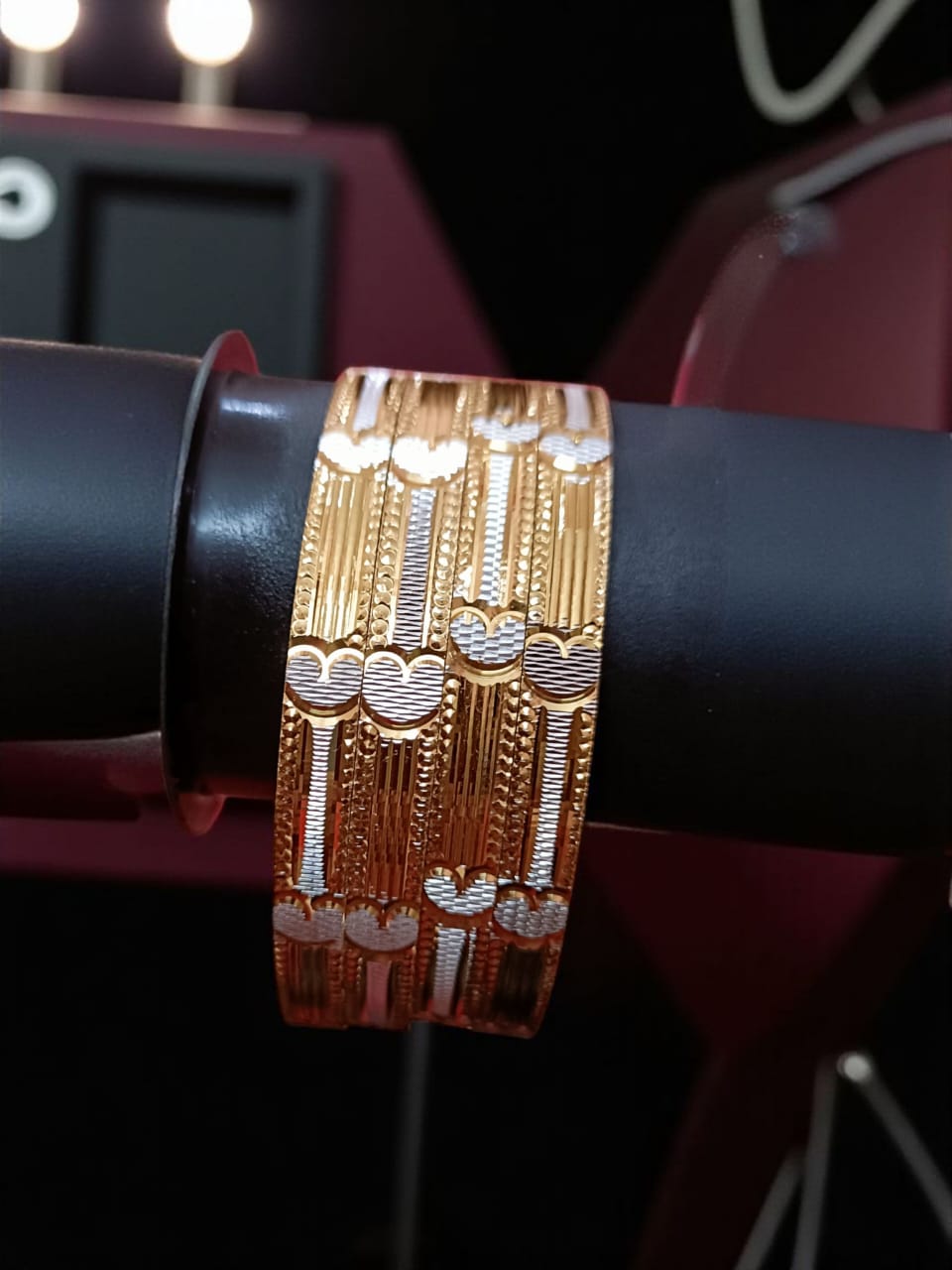 South Indian Trendy Gold Plated Bangles - Set of 4