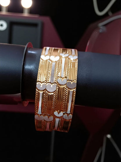 South Indian Trendy Gold Plated Bangles - Set of 4