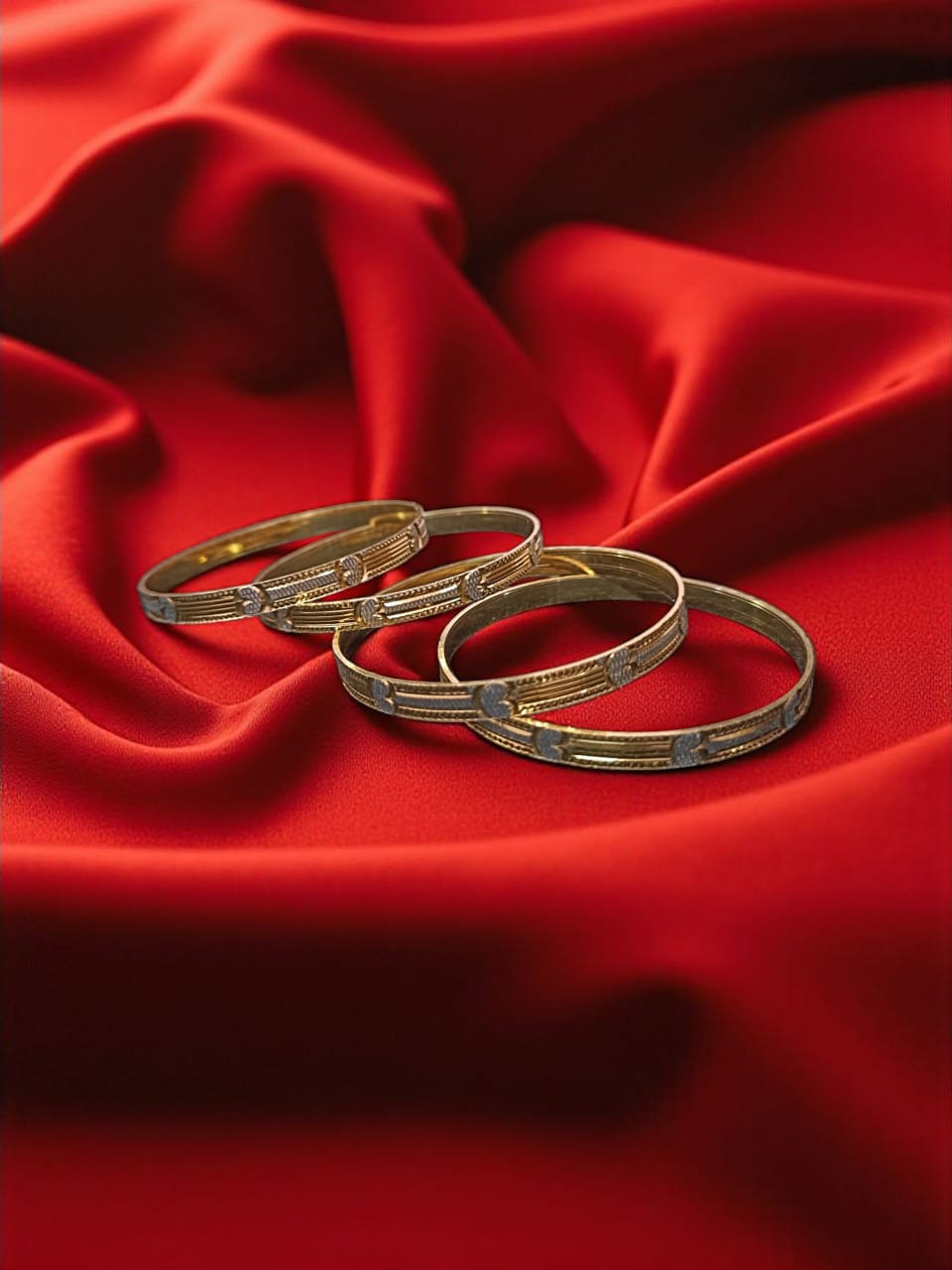 South Indian Trendy Gold Plated Bangles - Set of 4