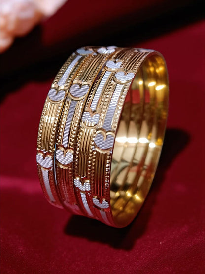 South Indian Trendy Gold Plated Bangles - Set of 4
