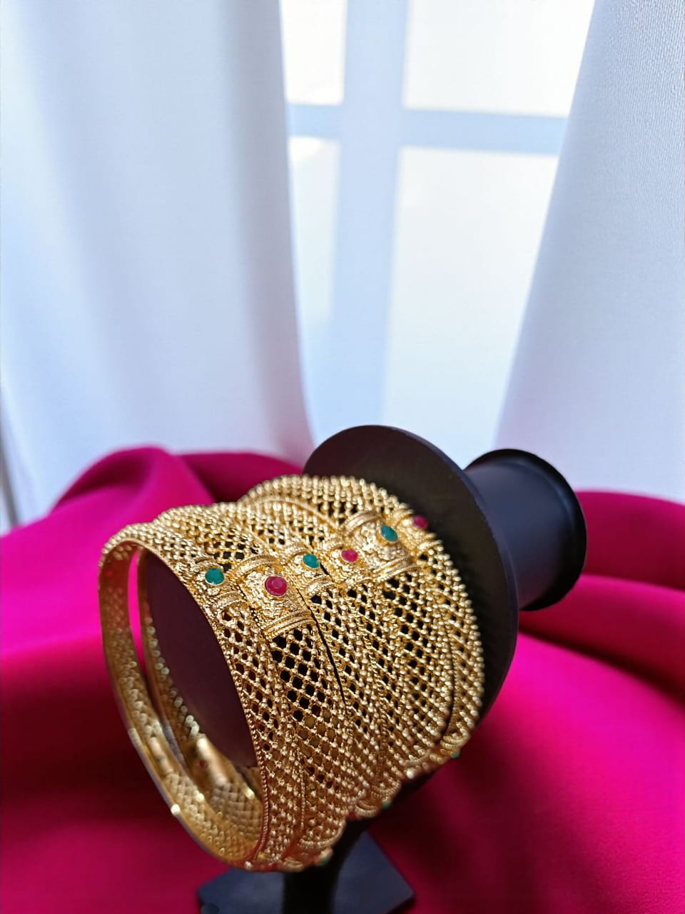 Traditional Gold Plated Indian Bangles - 6 Pieces