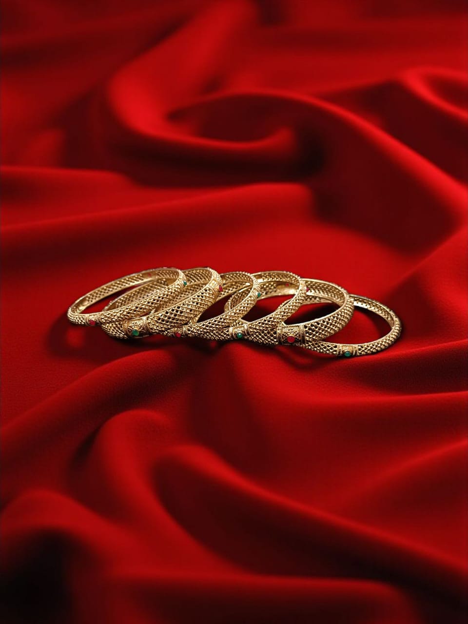 Traditional Gold Plated Indian Bangles - 6 Pieces