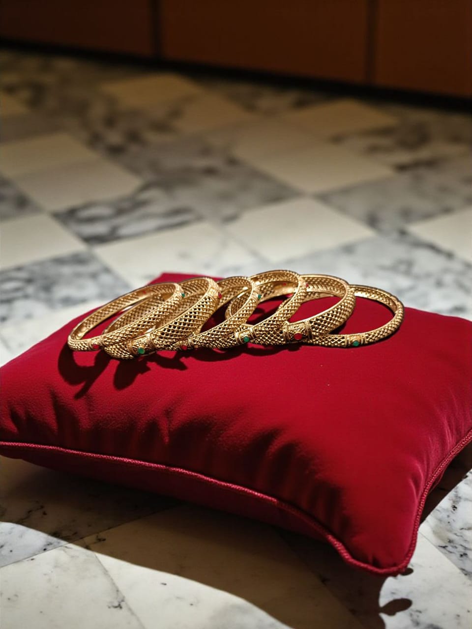 Traditional Gold Plated Indian Bangles - 6 Pieces