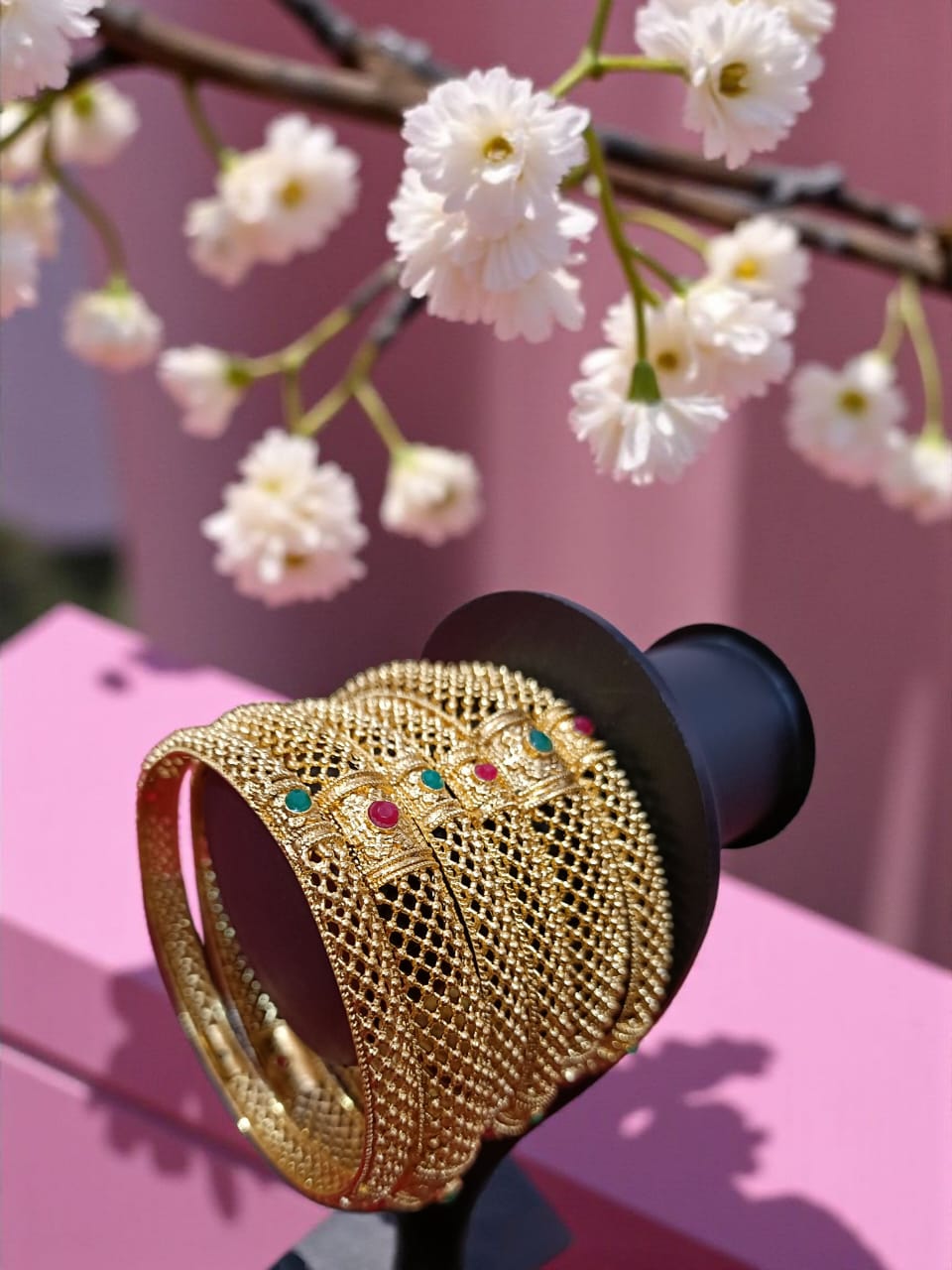 Traditional Gold Plated Indian Bangles - 6 Pieces