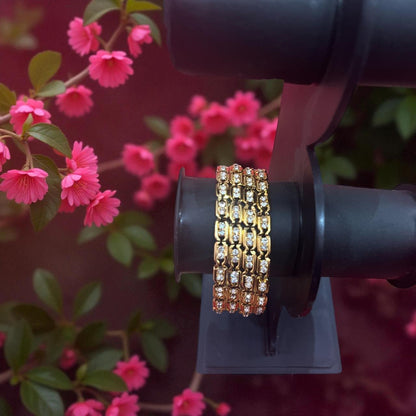 Fancy Gold Plated Indian Bangles - Set of 4