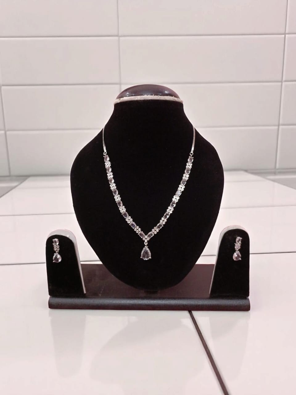 American Diamond AD Jewellery Set