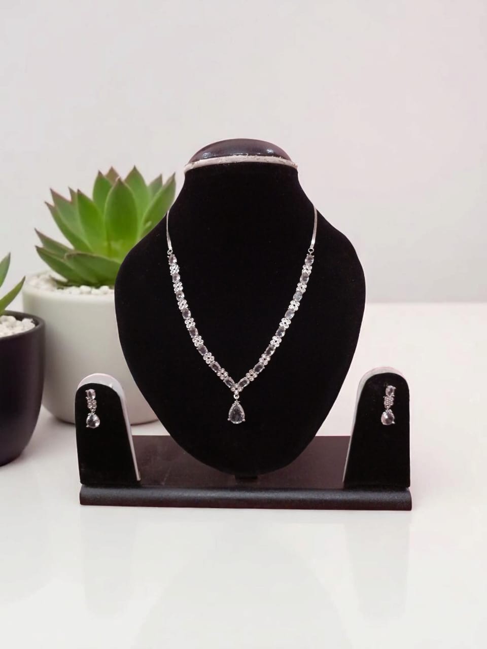 American Diamond AD Jewellery Set