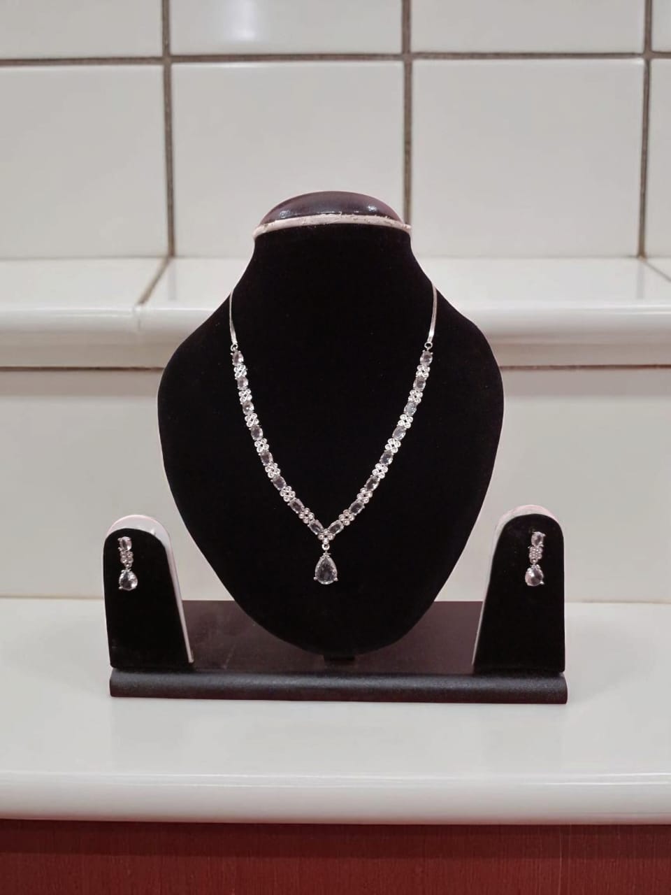 American Diamond AD Jewellery Set
