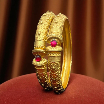 Gold Designer Bangles – 2 Piece Jewelry Set