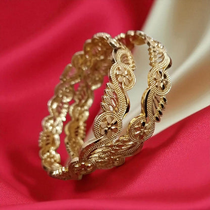Gold Designer Bangles – 2 Piece Jewelry Set