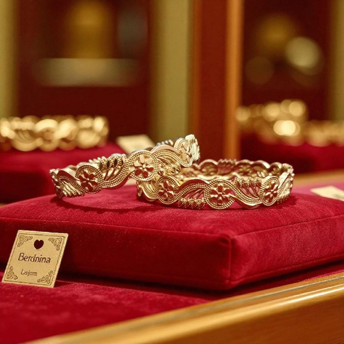 Gold Designer Bangles – 2 Piece Jewelry Set