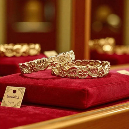 Gold Designer Bangles – 2 Piece Jewelry Set