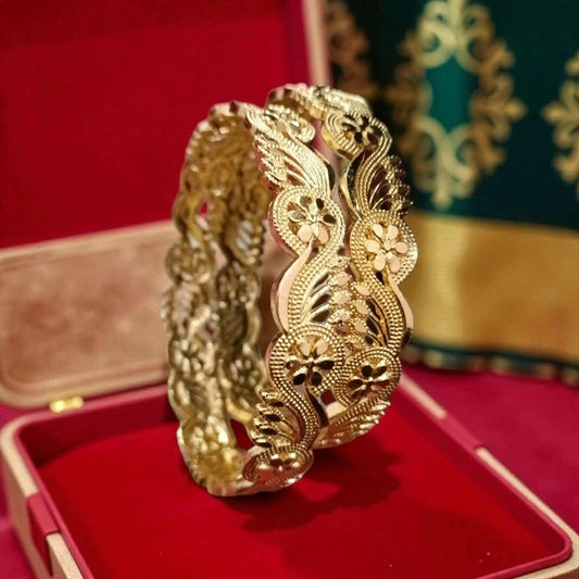 Gold Designer Bangles – 2 Piece Jewelry Set