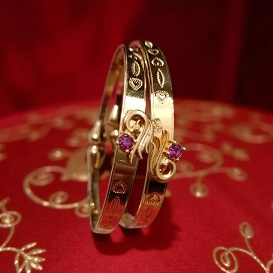 Gold Designer Bangles – 2 Piece Jewelry Set