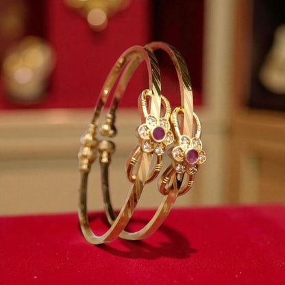 Gold Designer Bangles – 2 Piece Jewelry Set