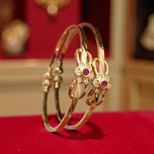 Gold Designer Bangles – 2 Piece Jewelry Set