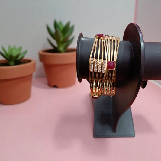 Gold Designer Bangles – 2 Piece Jewelry Set