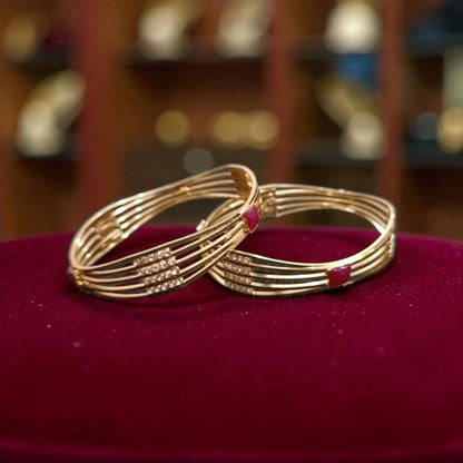 Gold Designer Bangles – 2 Piece Jewelry Set