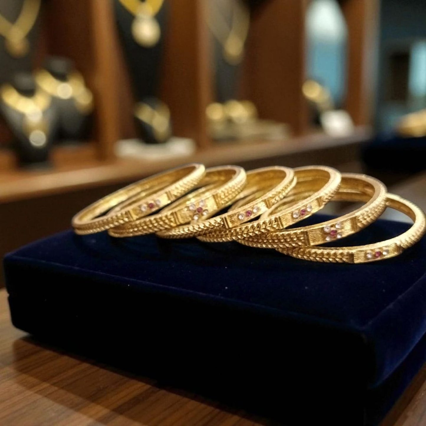Fancy Gold Plated Indian Bangles - 6 Pieces