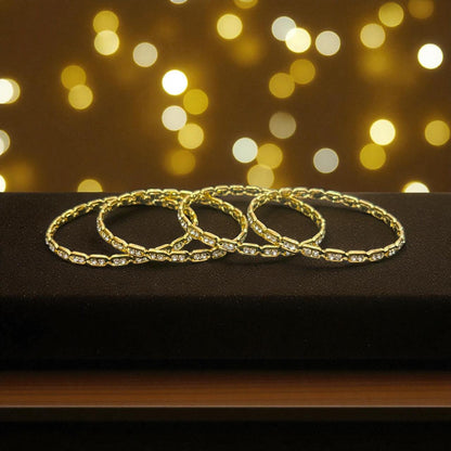Fancy Gold Plated Indian Bangles - Set of 4